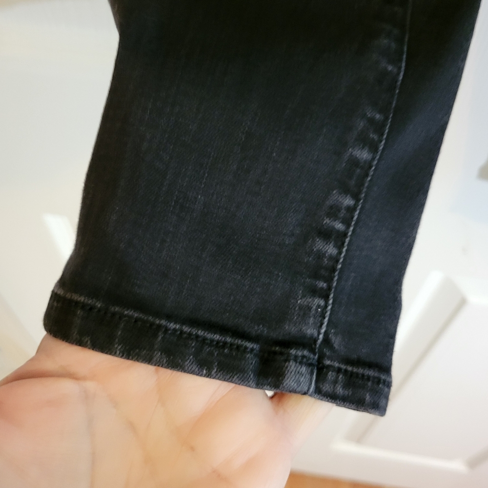White House Black Market Distressed Black Women's Skinny Jeans Size 0 - Picture 7 of 14